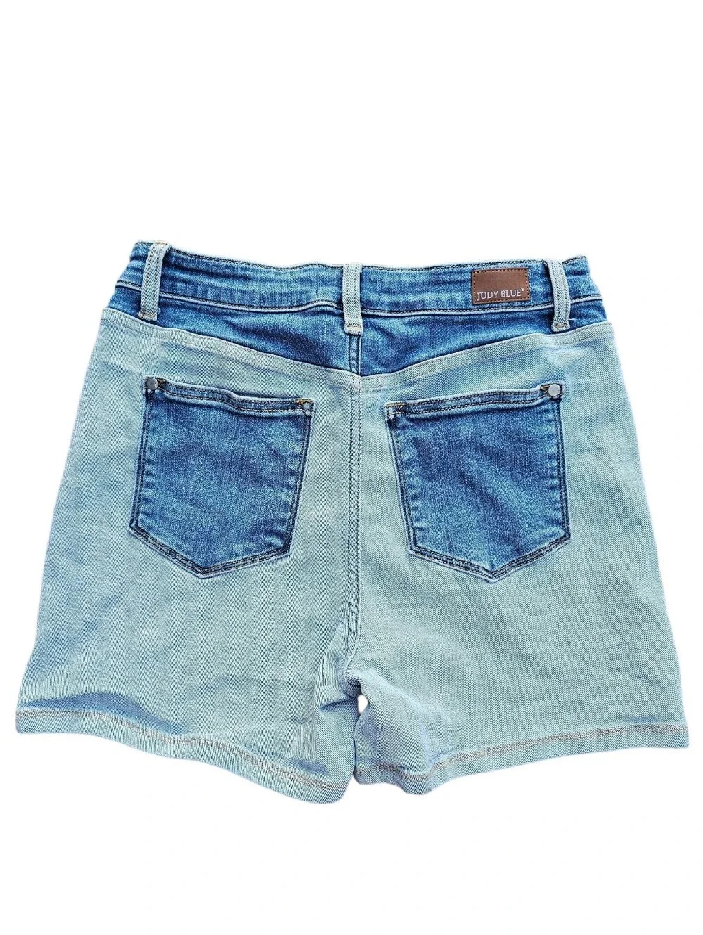 Judy Blue Juliet Two Tone Wash Denim Shorts Color Block
